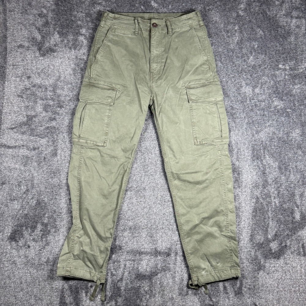 American Eagle Flex Cargo Pants Mens 28x30 Olive Green Utility Drawstring Hem
